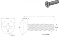 SCRM-028 for SP-237 Strike plate or keeper plate- Zinc-Plated Steel Flat Head Phillips Machine Screw image 0