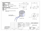 EM150-24-221 - Round Electromagnet 1.5 inch Dia. 24 volts DC - Holding 88 lbs. image 1