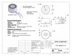 EM200-6-112 - Round Electromagnet 2 inch Dia. 6 volts DC - Holding 105 lbs. image 1