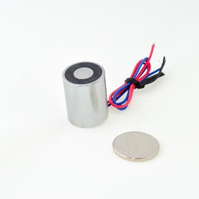 EML20mm-12 - Round Permanent Electromagnet 20 mm Dia. 12 volts DC - Holding 10.12 lbs. image 0