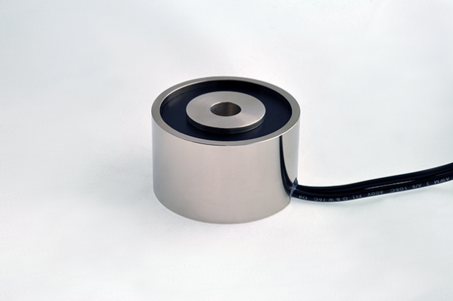 EM200-12-112 - Round Electromagnet 2 inch Dia. 12 volts DC - Holding 105 lbs. image 0