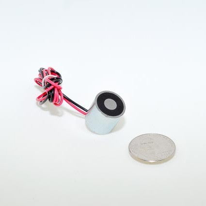 EML15mm-12 - Round Permanent Electromagnet 15 mm Dia. 12 volts DC - Holding 4.49 lbs. image 0
